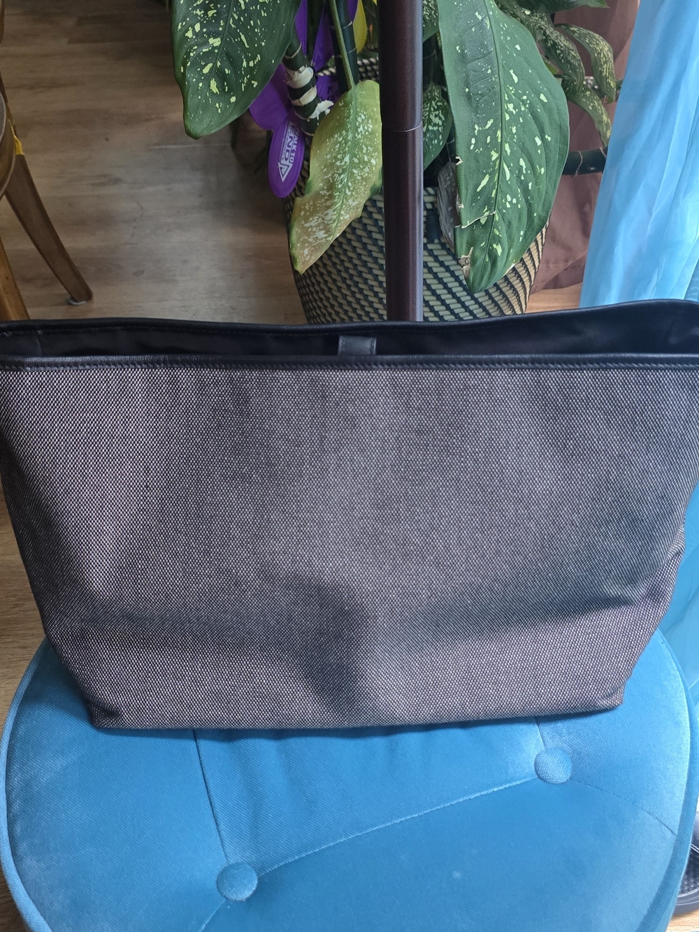 Women's Coach Tote Insert. Black Gray Canvas